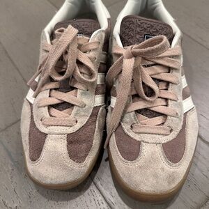 adidas Beige and Brown Suede Low-Top Sneakers